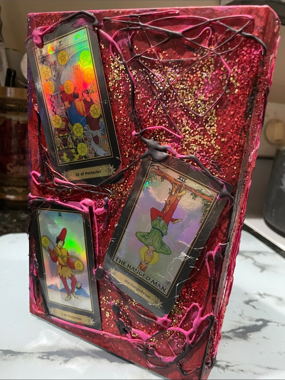 Rainbow Tarot Book Box Mixed Media Art Piece - Picture 3 of 6